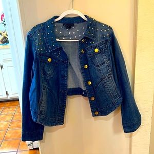 Fabulous Lane Bryant Studded cropped denim jacket 💛